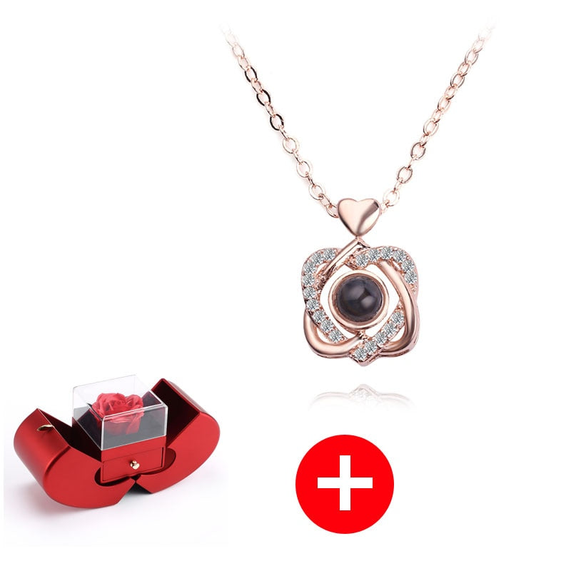 Colar com Pingente com Linda Caixa para Presente