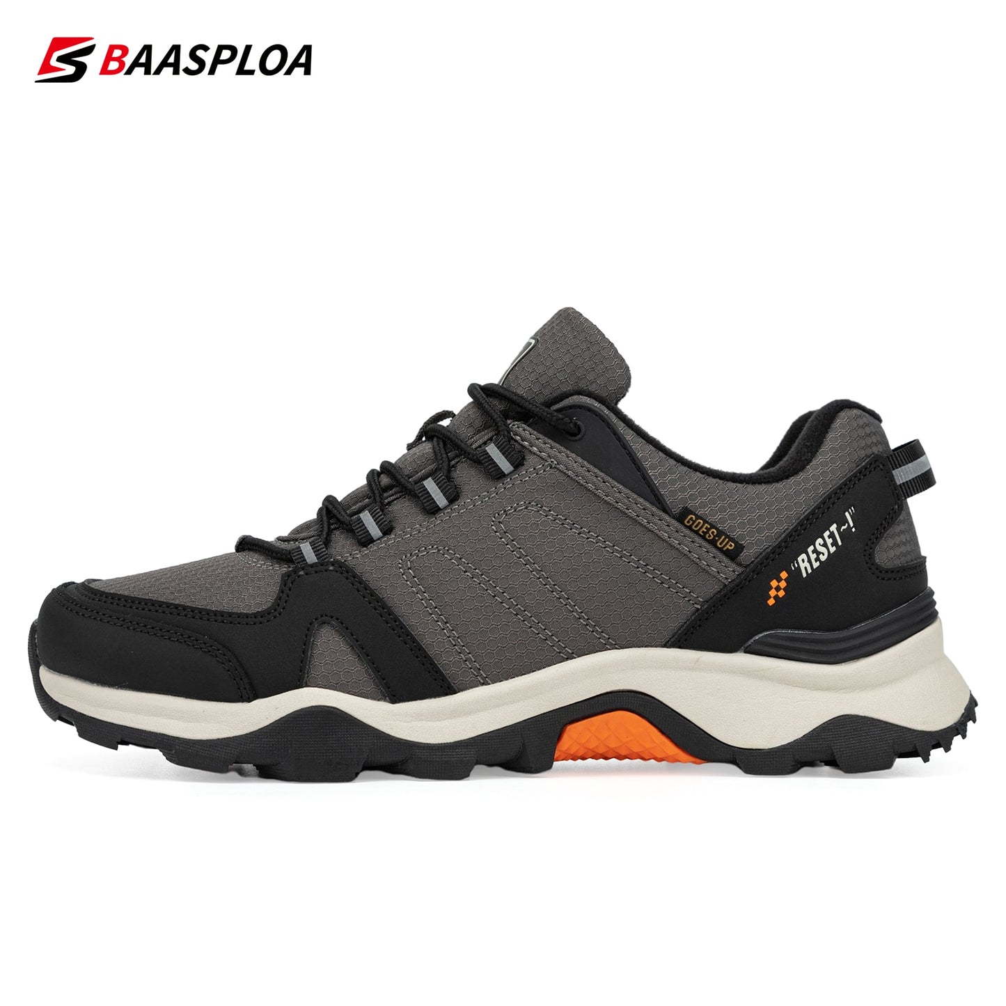 Baasploa 2022 Men's Waterproof Leather Hiking Shoes Non-slip Wear-resistant Outdoor Travel Walking Shoes Fashion Climbing Shoes