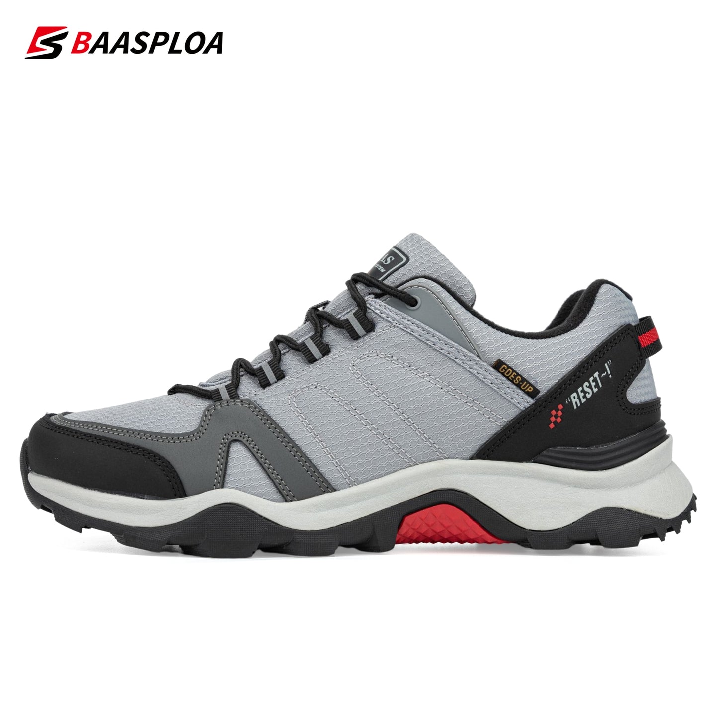 Baasploa 2022 Men's Waterproof Leather Hiking Shoes Non-slip Wear-resistant Outdoor Travel Walking Shoes Fashion Climbing Shoes