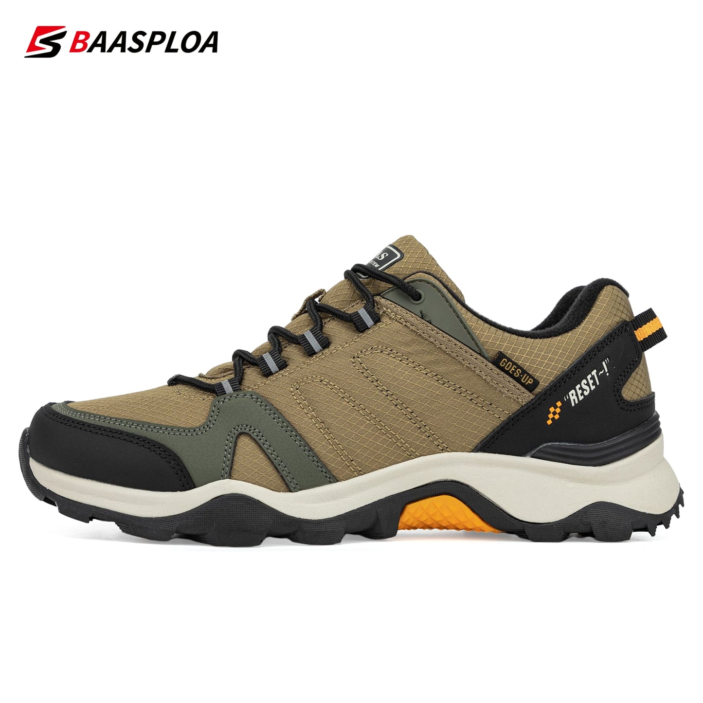 Baasploa 2022 Men's Waterproof Leather Hiking Shoes Non-slip Wear-resistant Outdoor Travel Walking Shoes Fashion Climbing Shoes