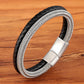 Bracelete de couro - Classic Steel