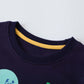 Little maven Baby Boys Luminous Sweatshirt Cotton Autumn Casual Clothes with Dinosaur and the Moon Fashion for Kids